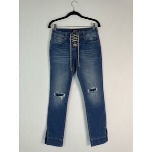 SER.O.YA Luca Lace Up Distressed Skinny Ankle Jeans in Cyprus Size 25